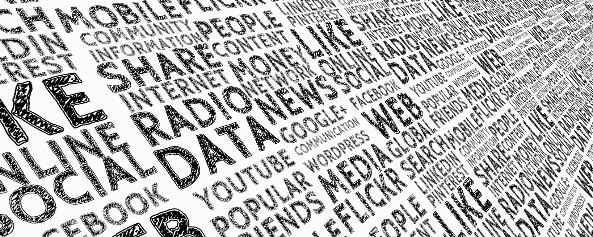 media words collage